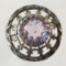 Sterling silver brooch with amethyst 9.4gtw