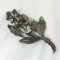 Antique floral brooch with multi color stones
