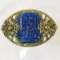 Art Deco brooch with carved blue stone