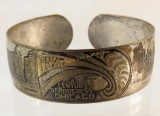 1933 Century of Progress Chicago cuff bracelet