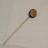 Antique gold filled stick pin with floral etching