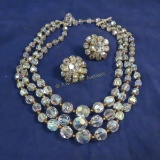 Vintage Aurora Borealis bead demi-parure