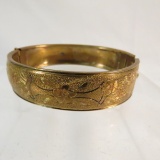 Unmarked Gold Filled Engraved Floral Bangle