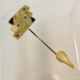 Art Deco stick pin with rhinestone accent