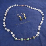 Glass & lampwork bead necklace and earrings