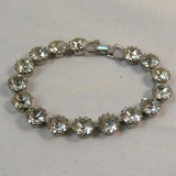 Signed Weiss silver tone Rhinestone bracelet