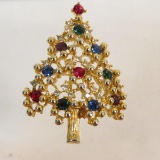 Signed Eisenberg Christmas Tree brooch