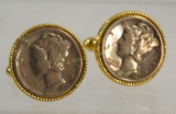 1944 Mercury Dime cufflinks