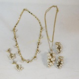 2 faux pearl and gold tone sets