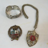 Vintage Coat of Arms necklace, brooch, bracelet