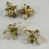 2 pair Vendome signed clip earrings