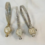 3 vintage Bulova ladies watches