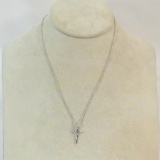 Sterling Silver necklace with cross pendant 1.8gtw