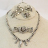 Vintage jewelry with rhinestone baguettes