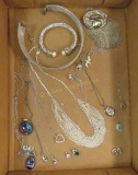 Modern Silver Tone fashion jewelry, some signed