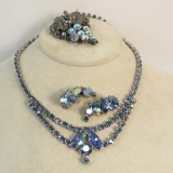 Vintage Blue Aurora Borealis Stone jewelry