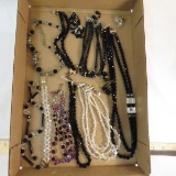 Vintage plastic bead necklaces and earrings