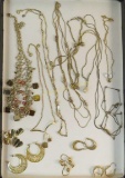 Vintage gold tone necklaces and earrings