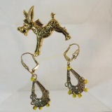 Spanish earrings and Donkey pin