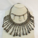 2 Silver Tone statement necklaces