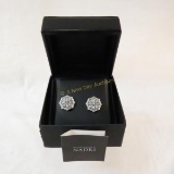 Nadri rhinestone clip earrings in original box
