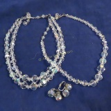 2 Laguna AB bead necklaces & 1 pair of earrings