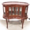 Vintage Mahogany Side Table With Beveled Glass