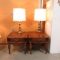 Pair Of End Tables With Drawers & Matched Lamps