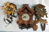 3 vintage cuckoo clocks -1 battery operated