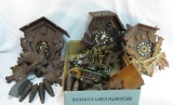 Cuckoo clock gears, 3 houses and other parts