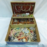 Vintage jewelry box full of jewelry