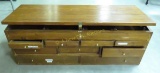 Wooden Chest with 8 drawers & hinged top