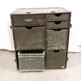 Vintage military field desk cabinet