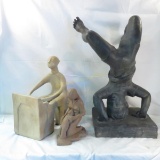 3 Statues, Child Doing A Headstand, Mother & Child