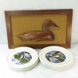 Wood & Canvas Duck Art, & Wildlife Plates