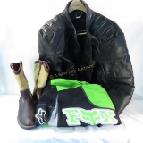 Motorcycle Jacket With Pads, Racing Pants, Boots