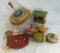 Vintage tin tops & Toy Town ticket office & more