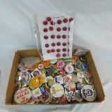 Pinback button collection Sports, political, misc