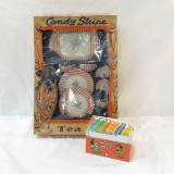 J Chein candy stripe tea set in box