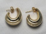 14k Gold Pierced Earrings Israel 2.5g