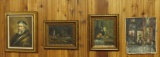 4 original oil paintings- signed- 1 