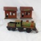 J Chein tin train engine NYC&HR 714 & 2 stations