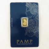 1 gram Fine Gold Suisse PAMP Bar