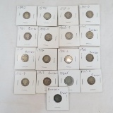 17 Silver Barber Dimes 1892 - 1916