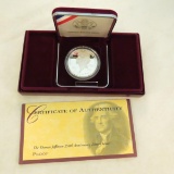 1993 Thomas Jefferson Silver Dollar Proof