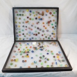 Vintage Marbles in 2 Riker cases