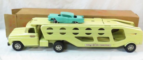 Vintage Tonka No. 40 Car Carrier With Box & 1 Car