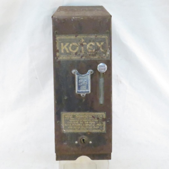 Vintage 5¢ Kotex West Disinfecting Co. Dispenser