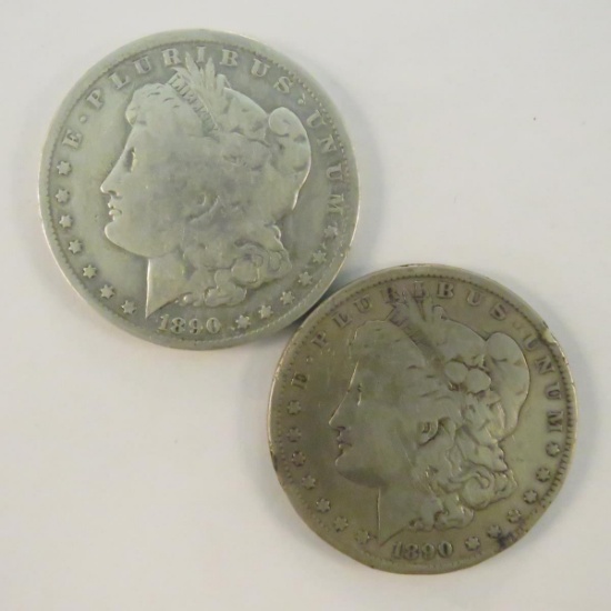 1890 O & 1890 S Morgan Silver Dollars