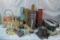 Vintage kitchen items, ice cube trays, packages